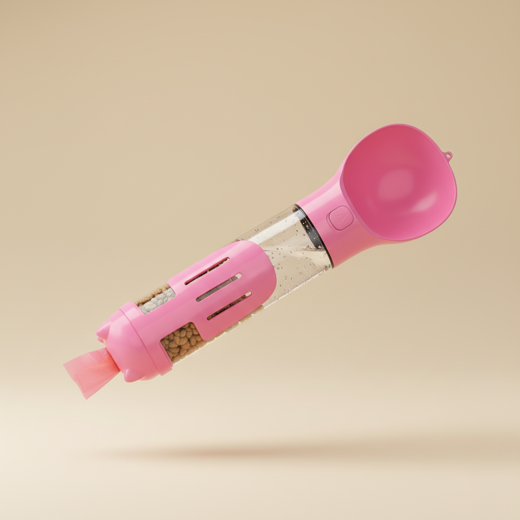 Rózsaszín PetPod #EDE8D0 háttérrel